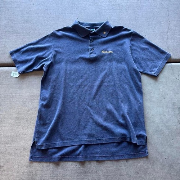 2000's Blue and Yellow Michigan polo - Picture 2 of 4